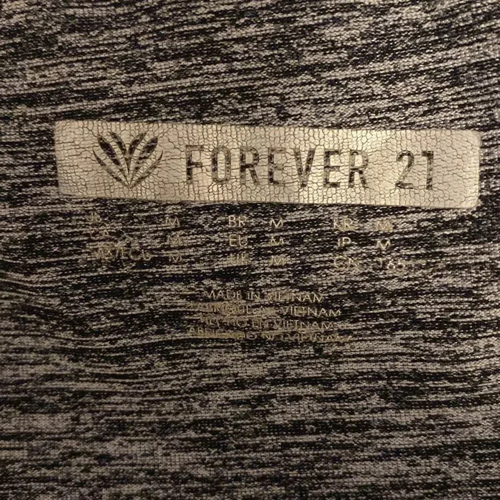 Forever21 Full Length High Waisted Compression Athletic Leggings Heathered Grey